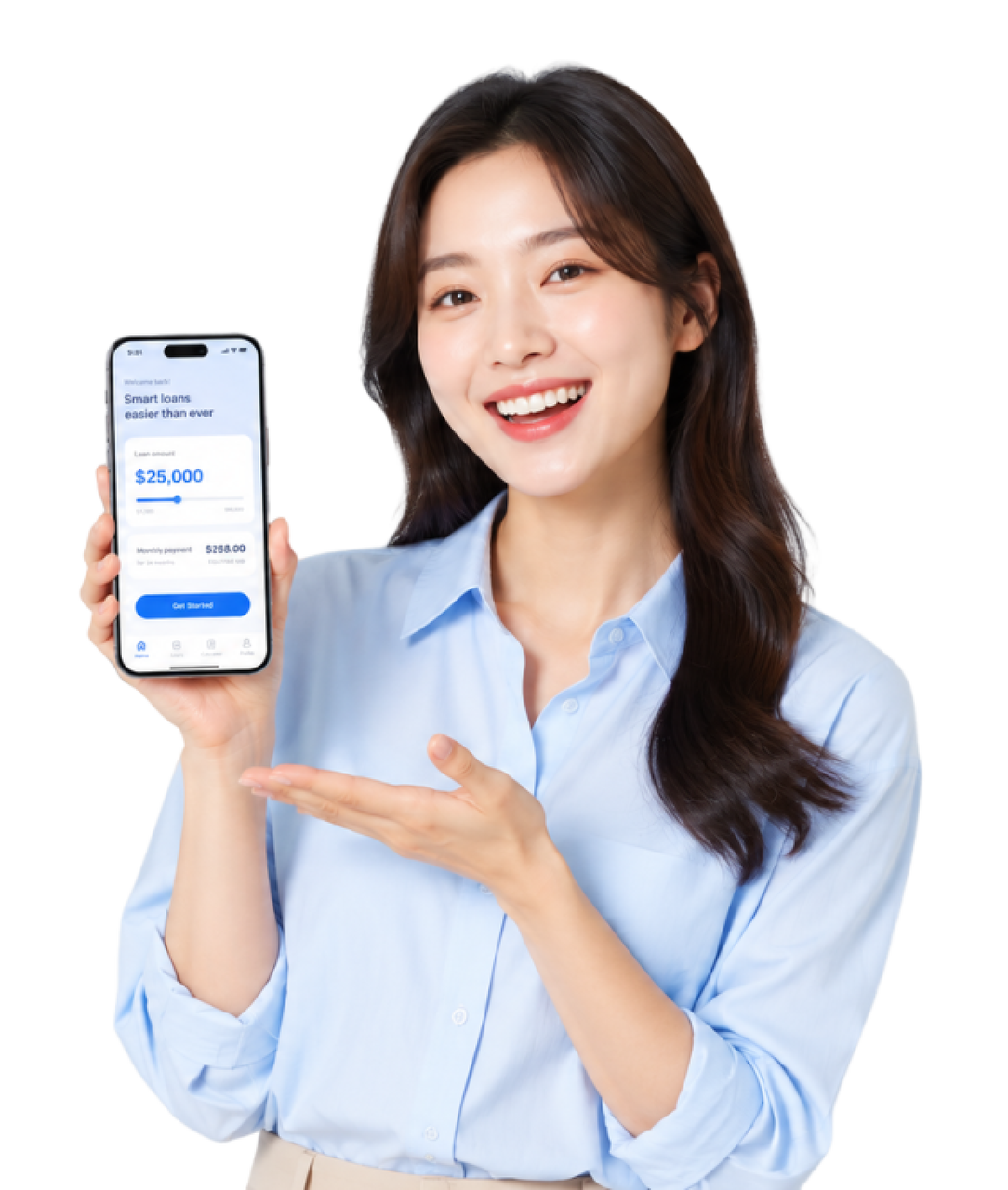 대출 상품을 안내하는 상담사